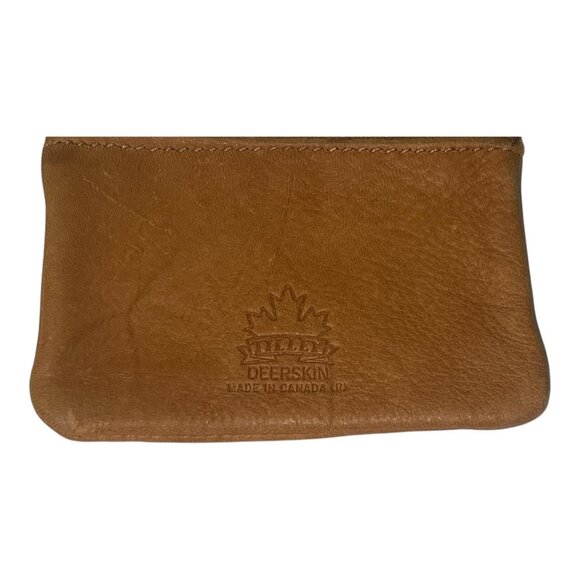 VTG Tilley Deerskin Leather Coin Purse Quebec Canada Zip Pouch Wristlet New - Picture 7 of 8